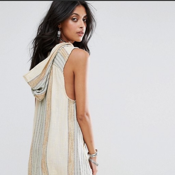 $108 Free People ALL RIGHT NOW Mini Sleeveless Hooded BOHO Dress Sz S XS - Picture 7 of 12